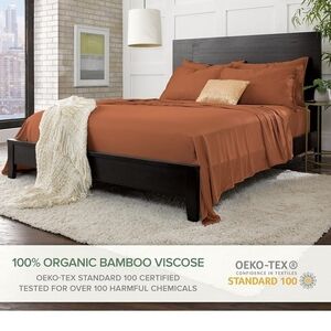 Organic Bamboo Viscose Bedding Set - Terracotta